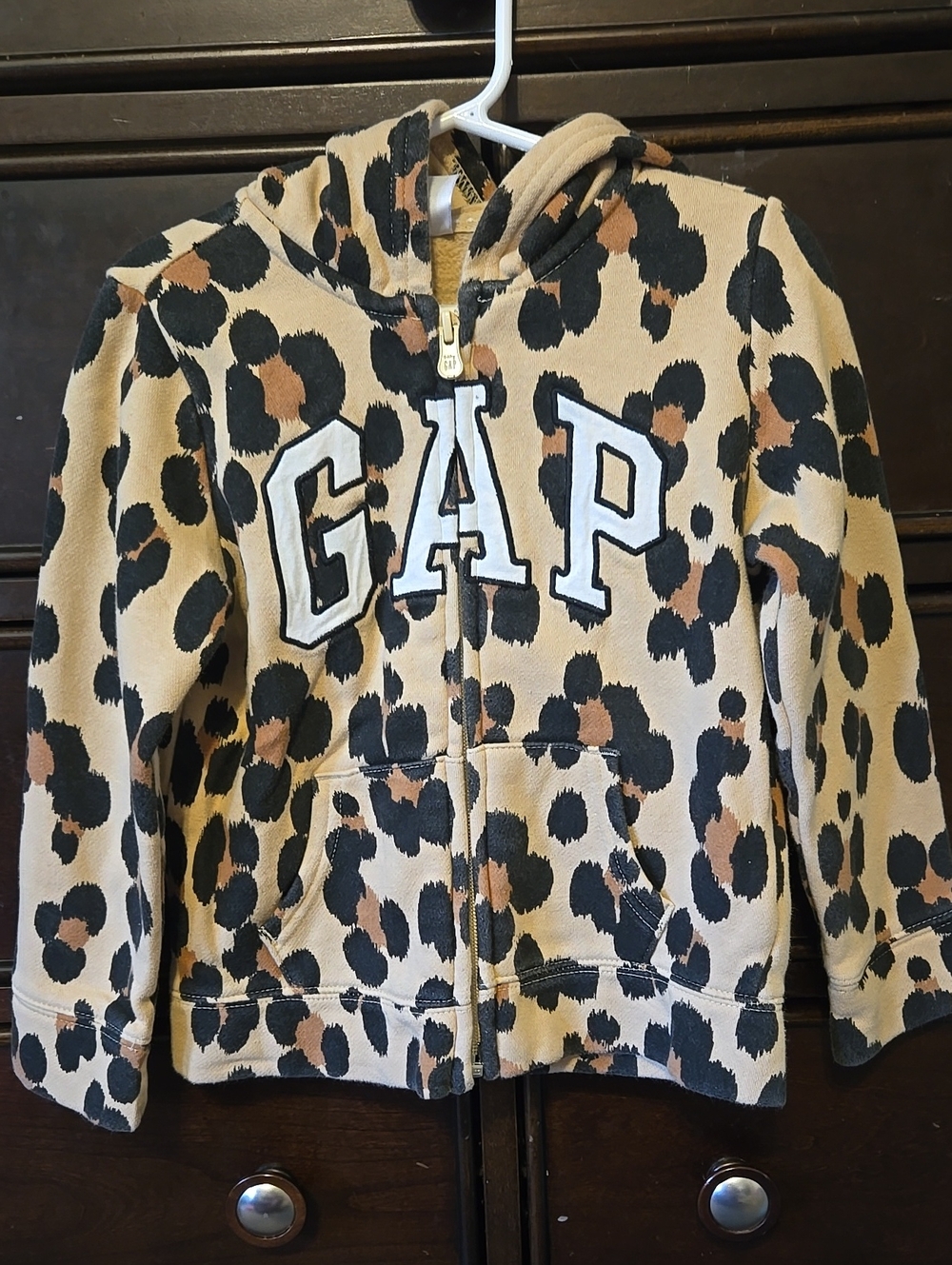 GAP Leopard Print Zip-Up Hoodie